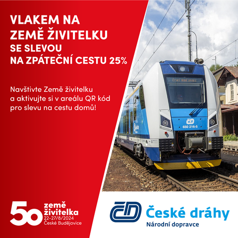 CESTA Z ŽIVITELKY DOMŮ SE SLEVOU V APLIKACI "MŮJ VLAK"